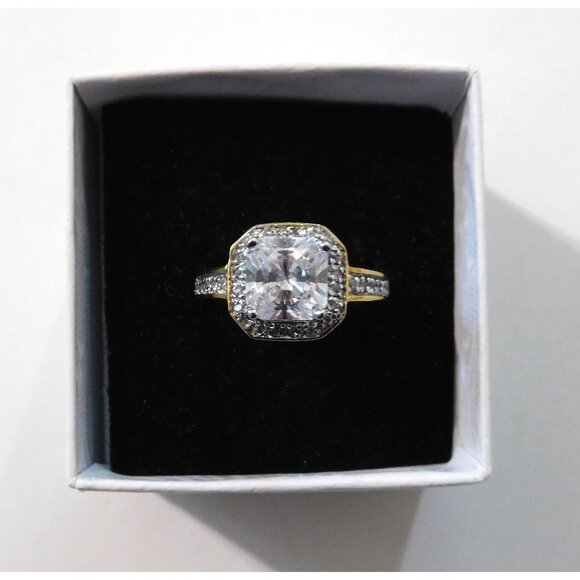 Premier Designs Love At First Sight Ring Size 7 Cubic Zirconia Crystals Gold Pla - Picture 3 of 7